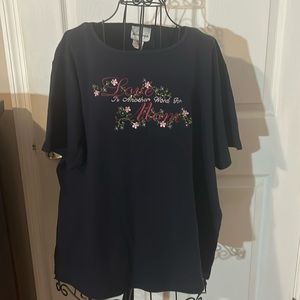 Ladies blue cotton shirt. “Love is another word for Mom”